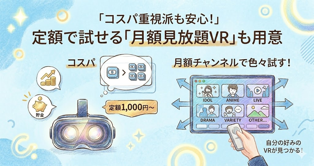 コスパ重視派も安心!定額で試せる「月額見放題VR」も用意