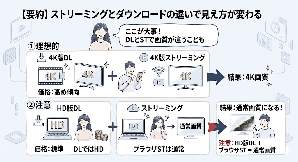 ストリーミングとダウンロードの違いで見え方が変わる