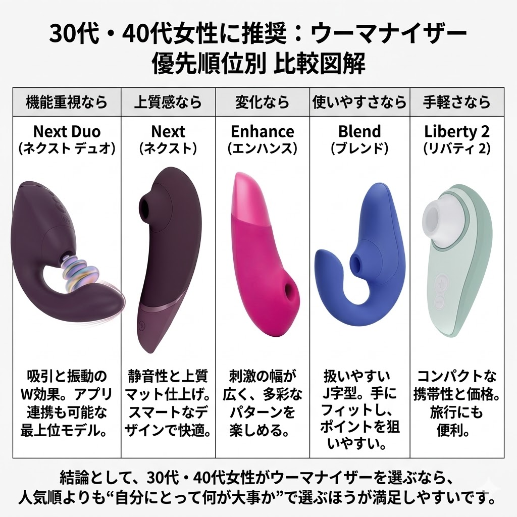 ウーマナイザー優先別比較図解